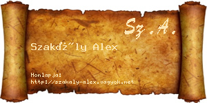 Szakály Alex névjegykártya