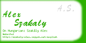 alex szakaly business card